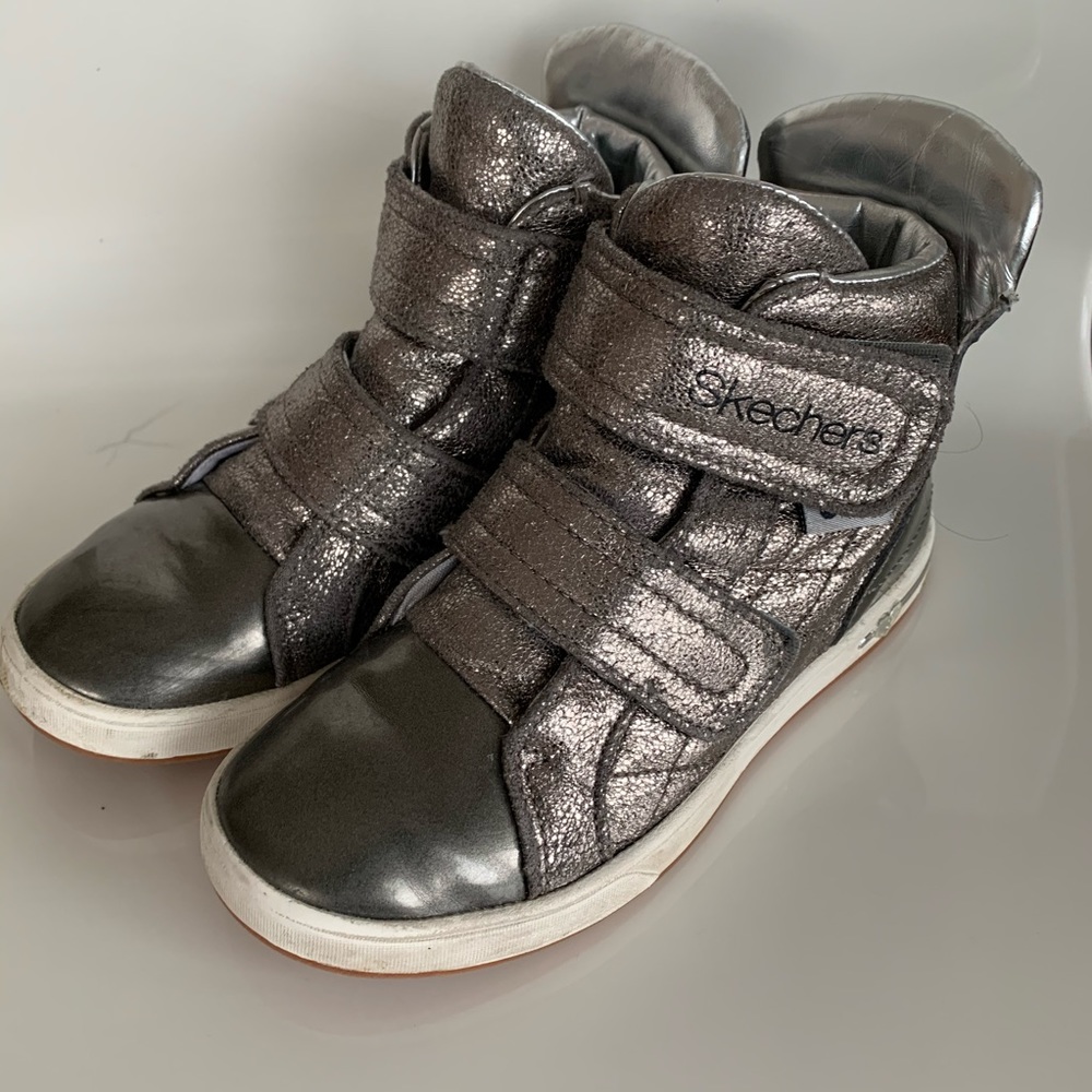 Girls Skechers: Metallic High Tops with Gems